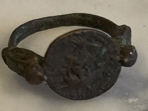 Ancient roman bronze coin - coin, ring
