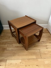Vintage Retro Teak Wood Nest Of 2 Tables Mid Century Denmark?