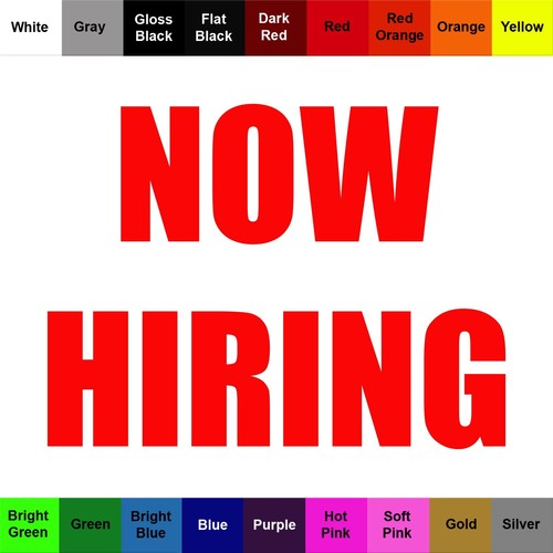 Now hiring sticker help - now,