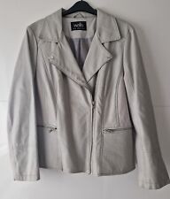 Jacket Faux Leather-Grey Size 18 By Wallis-some wear on collar as shown -Used.