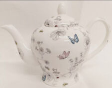 Fine Bone China Secret Garden Teapot 20oz Flowers Butterflies Bees Small Teapot