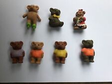 7 CUTE PLASTIC TEDDY BEARS FIGURINES/ CAKE DECORATIONS 