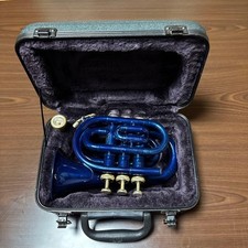 J.MICHAEL Pocket Trumpet Model Blue case included Used
