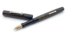 VINTAGE WAHL EVERSHARP FOUNTAIN PEN BLACK SEMI FLEXIBLE 14K GOLD STUB BROAD NIB