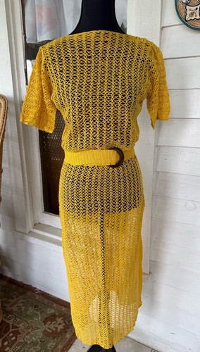 Vintage 1930s mustard yellow - mustard,