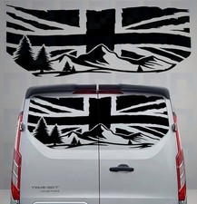 Union Jack Mountains Vinyl Decal – Rear Door Sticker for Vans & Campers
