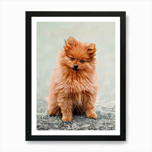 Pomeranian puppy art print - pomeranian,