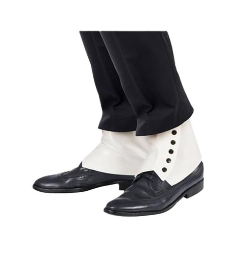 White vinyl spats s shoe - white,
