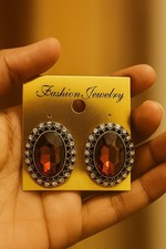 Vintage Earrings JOAN RIVERS 1990s Chic Red & Pink Crystal Goldtone Jewellery