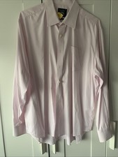Saville Row. Classic Fit Baby Pink Shirt. 18.5 Inch Neck. Single Cuff