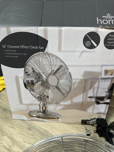 Chrome effect desk - chrome, fan