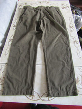 Men's Maine Khaki Green Chino Style Trousers UK Size 36" Waist 28" Leg