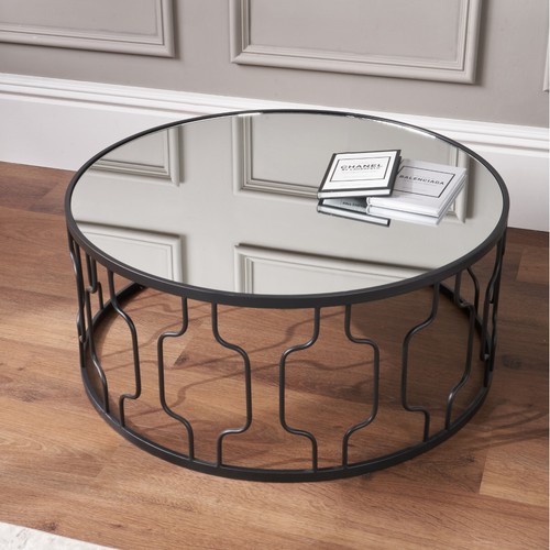 Mirrored glass coffee table - glass,