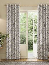 Festival Pheasants Lined Eyelet Curtains in Blue