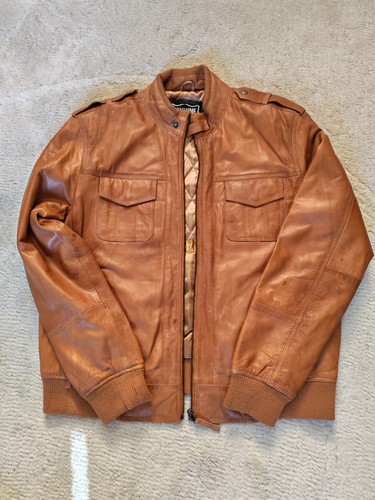 Leather bomber jacket - bomber,
