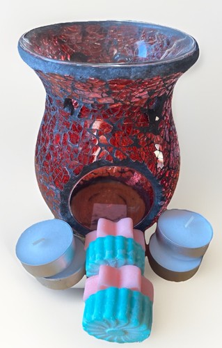 Red crackle oil burner gift - burner,