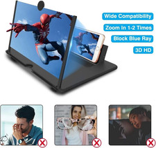 12" inch Mobile Phone Screen Magnifier 3D HD Video Amplifier Stand New Model2022