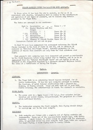 Pilot handling notes - handling, for