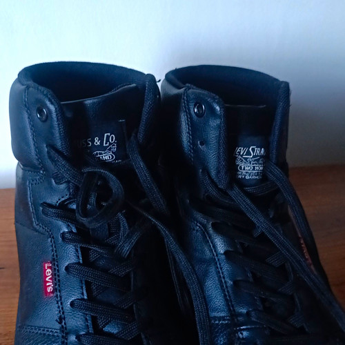 Levi men black - black, lace-up