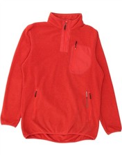 MUSTO Mens Zip Neck Fleece Jumper Large Red Polyester DT89