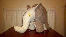 Door Stop Elephant Multicolor Fabric & Pink Ribbon