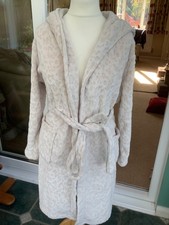 tu sainsburys large beige natural dressing gown large fleece vgc