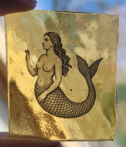 Stained glass mermaid piece - glass,