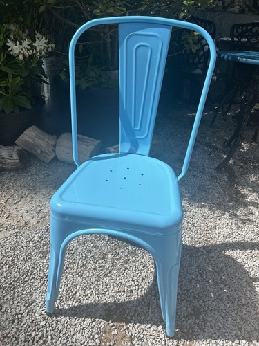 Tolix style metal blue - metal, chairs