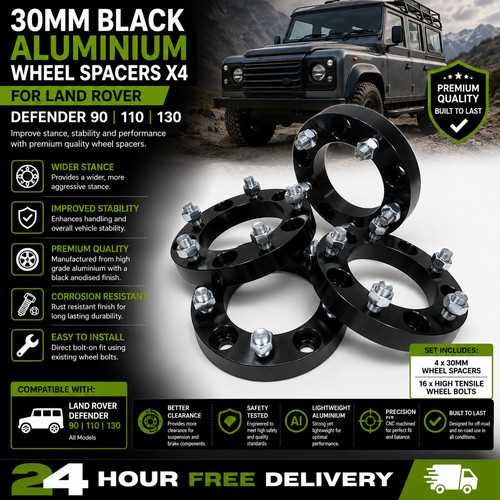 30mm black aluminium - black, wheel