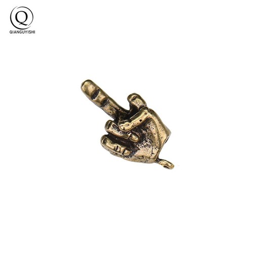 Solid brass middle finger - brass,