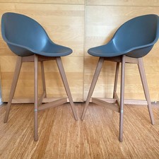 2 x IKEA Fanbyn Bucket Seat Breakfast Bar Stools Grey - 102cm Height