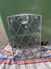Stained Glass Leaded Glass Lattice Window Vintage Clear & Green 