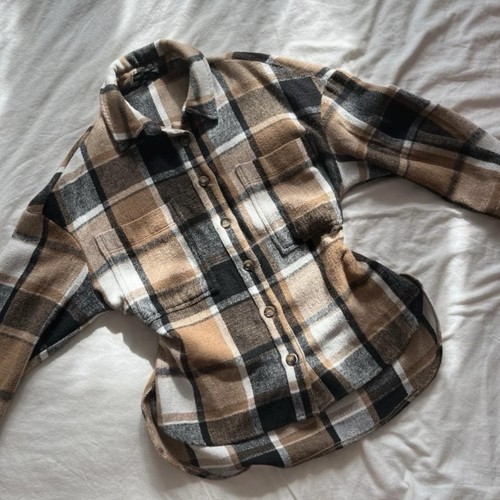 Ladies neutral plaid patterned - ladies,