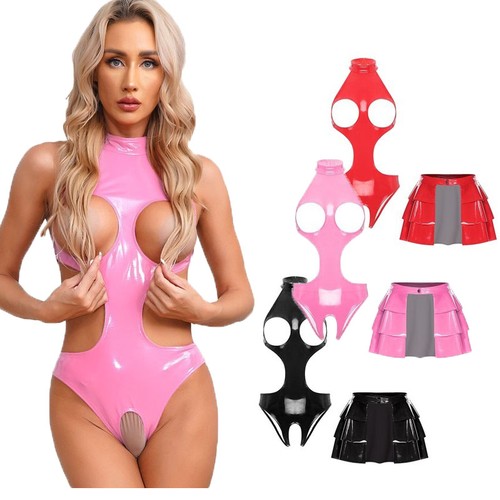 Womens latex wet look leather - wet,