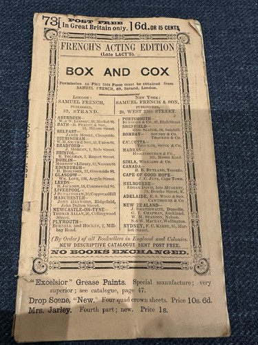 Victorian theatre script box - box, &