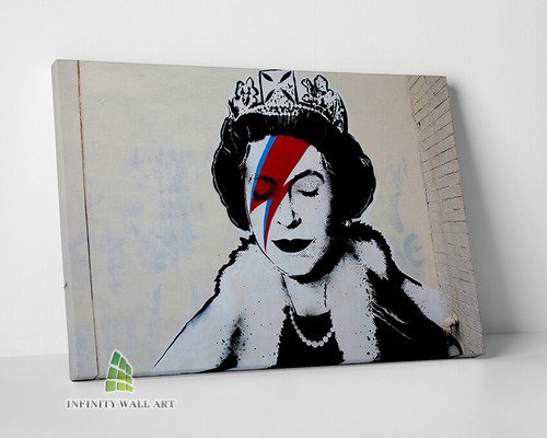 Banksy queen ziggy bowie - banksy,