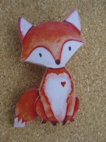 Cute fox brooch wildlife - fox,