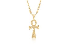 Gold ankh necklace 3mm - ankh,