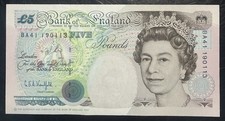 Old Five £5 Pound Note
