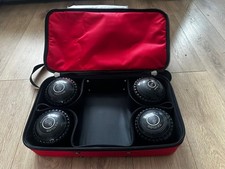 Thomas Taylor Vector Black Lawn Bowls Set Size 4 + Carry Case Bag