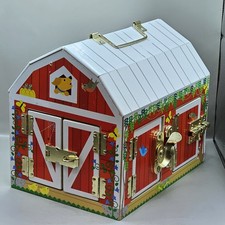 Melissa & Doug Wooden Latches Farm Barn Red Building Shed Sensory Learning Toy