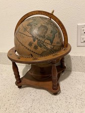 Vintage Old World Globe Wood