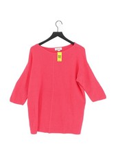 Linea Tesini Women's Top UK 18 Pink 100% Cotton Short Sleeve Round Neck Tunic