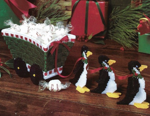 Penguin cart candy holder - cart,