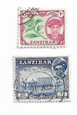 Zanzibar postage stamps x 2