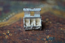 Rare sterling silver fish and chip fryer charm  pendant Vintage 