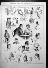 Old Funny Fish Aquarium Artists Take Crowd Chub Porpoise Sea Horse 1879 19th