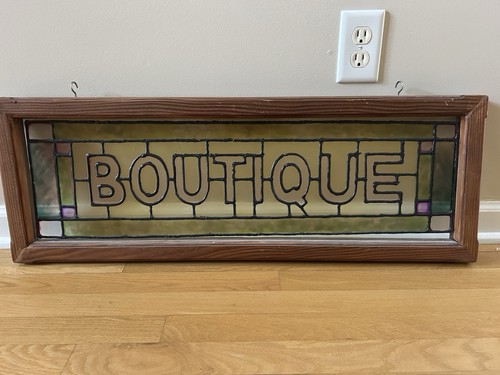 Vintage framed stained - framed, glass