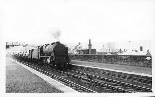 1965 sanquhar train station - train,