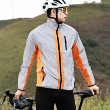 Full Reflective Cycling Jacket Windproof Waterproof Night Running Bike Coat